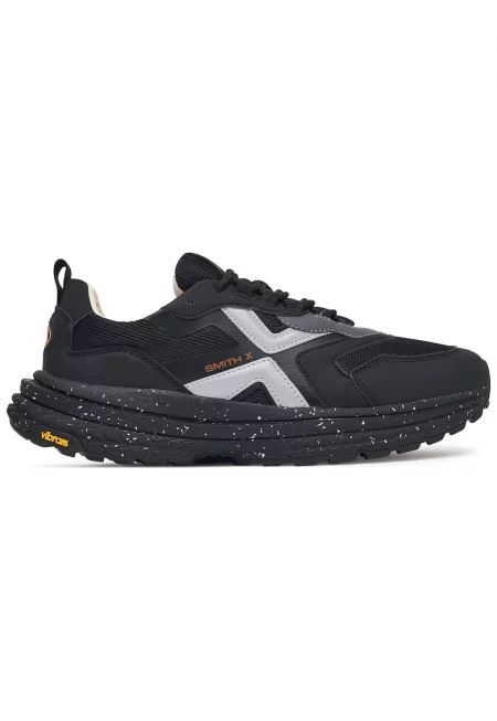 текстилни кецове с връзки и подметка Vibram - Smith X - Черен - Черен
