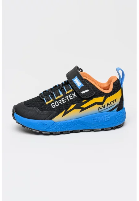 Текстилни спортни обувки с велкро - Черен/Оранжев