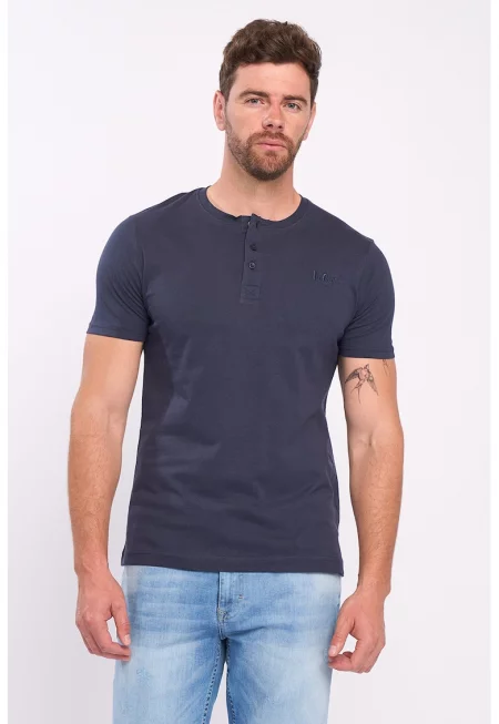 Тениска с деколте Henley и лого