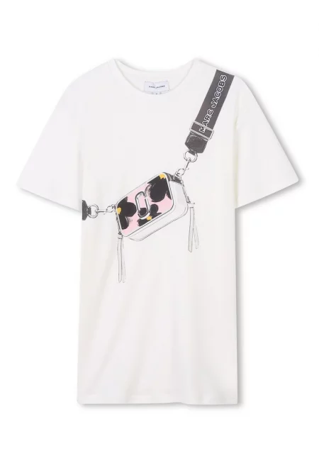 Тениска с графика - Избеляло черно/Мръснобял/Бледо розово