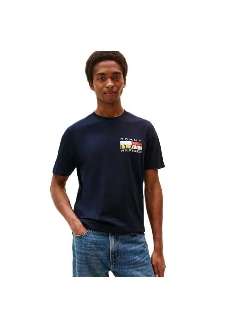 Тениска  TH COLOUR FLAG TEE-MW0MW40006-DW5