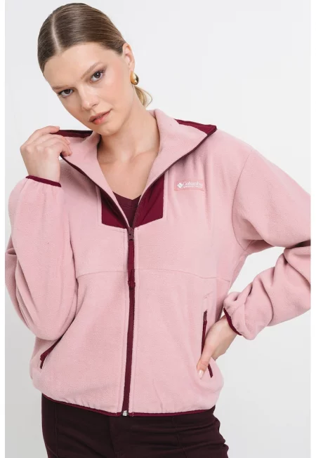 Трекинг суитшърт Sequoia Grove с цип - Светлорозов