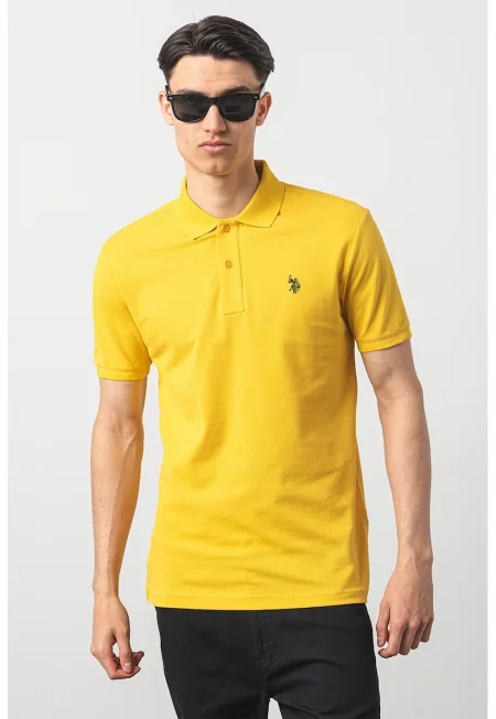 U.S. Polo Assn - Слим памучна тениска с яка