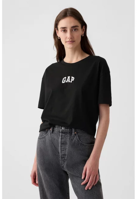 Уголемена тениска с бродирано лого