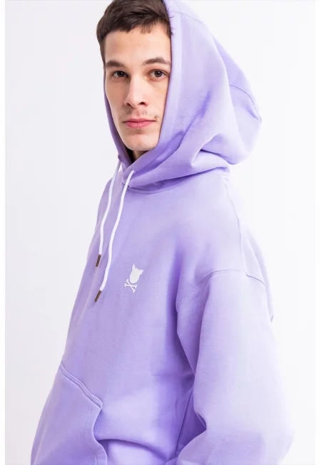 Унисекс уголемено худи Capital - Лилав