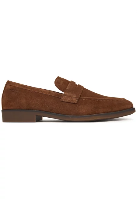 велурени обувки loafer с каишка тип penny - кафяви - Кафяв