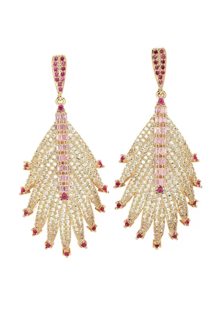 Висящи обеци с дизайн на листо