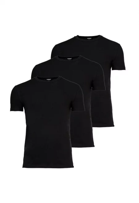 Вталена тениска - 3 броя - Черен