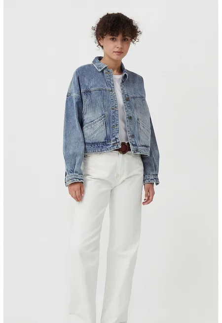 Яке от деним с паднали ръкави