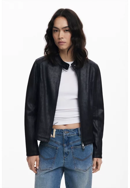 Яке с цип и яка с капси - Черен