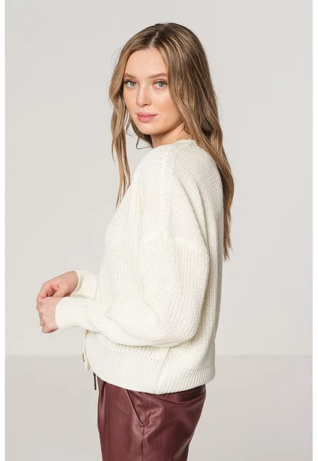 Жилетка с шпиц и копчета - Мръснобял