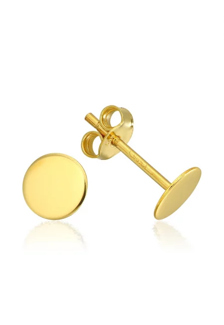 Златни обеци 585 - 14K кръгъл 6 mm винт