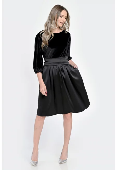 888146141-Официална дамска рокля със средна дължина - черна V300