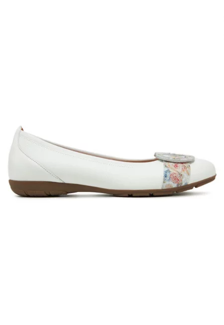 Балерини  304982620 - Естествена кожа - Бели - Бял