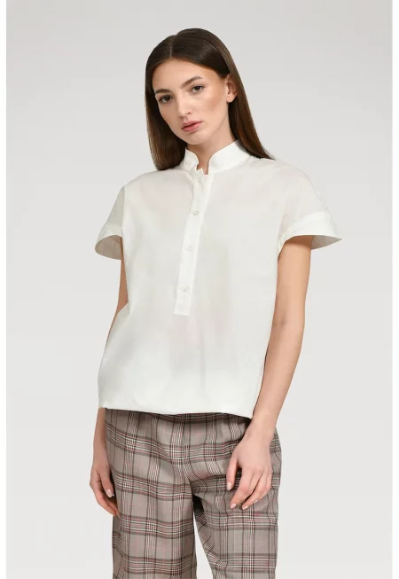 Блуза Fee с ниска яка - Бял