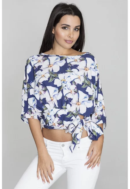 Блуза за дами -  Полиестер/Еластан - Многоцветна -