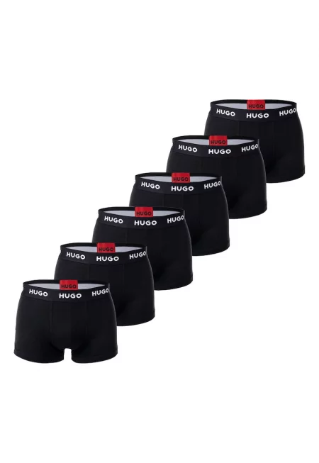 Боксерки с лого на талията - 6 чифта - Черен