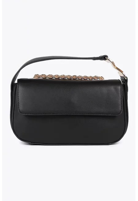 Чанта през рамо от еко кожа с презрамка тип верижка