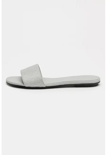 Чехли с лого - Пепеляво сиво