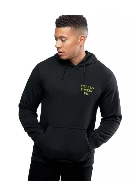 Черна мъжка качулка - C'est la vie