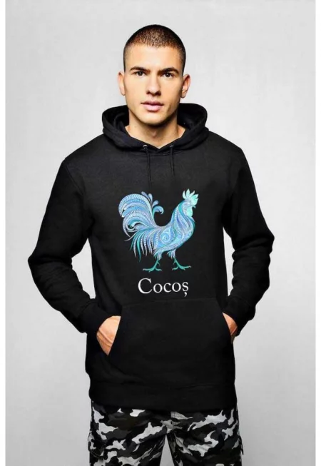 Черна мъжка качулка - петле