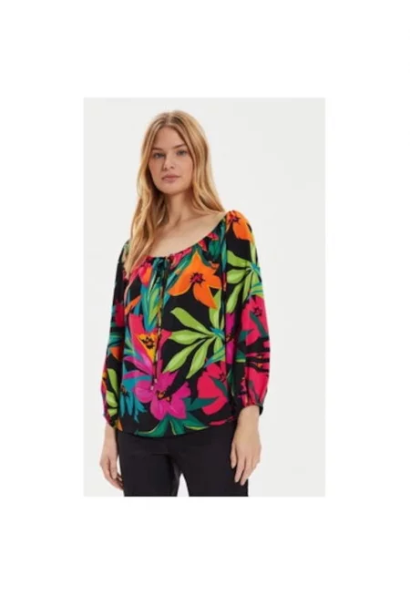 Дамска блуза -  303881030 - Полиестер - Многоцветен - Многоцветен