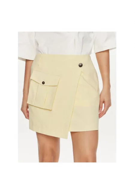 Дамска пола -  303702724 - Полиестер/вълна овча - Жълт - Жълт