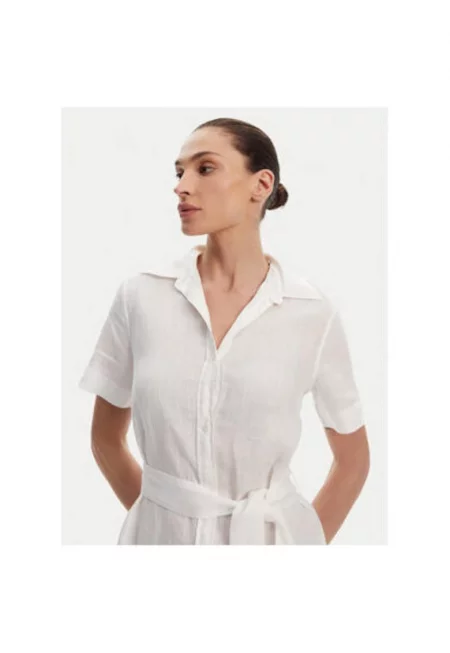 Дамска риза  4503434 - Лен - Бял - Бял