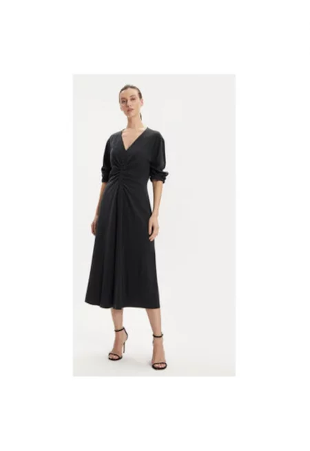 Дамска рокля -  303845384 - Тенсел - Сив