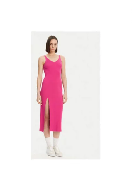 Дамска рокля  EF9270 - Вискоза/Полиестер - Розово