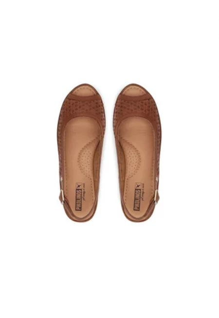 Дамски еспадрили  W4A-1828 - Естествена кожа - Кафяв