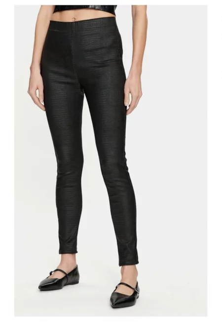 Дамски панталон Кафе 768228 Черен Еко кожа