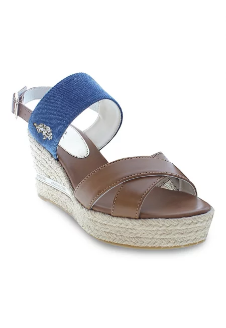 Дамски сандали - US Polo Assn. - 302822157 - Еко кожа - Кафяви - Кафяв