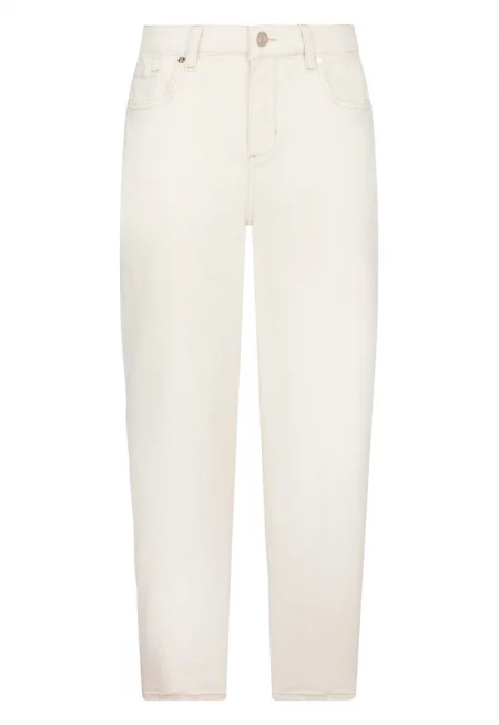 Дънки Carrot с незавършен подгъв - Крем