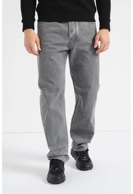 Дънки със средновисока талия и 5 джоба - Tъмносив