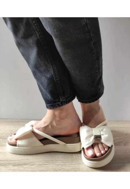 Ежедневни Дамски Сабо  Tp637-1 Кремав - Кремав - Крем