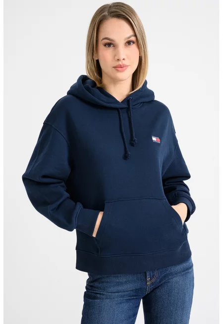 Худи с джоб кенгуру - Тъмносин