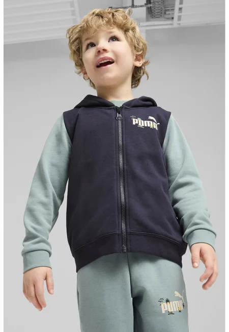 Худи с цип и контрастни ръкави