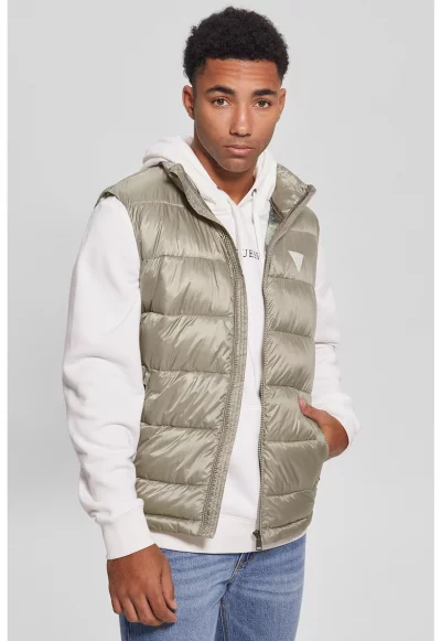 Капитониран елек с цип и лого