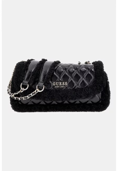 Капитонирана чанта през рамо с еко пух