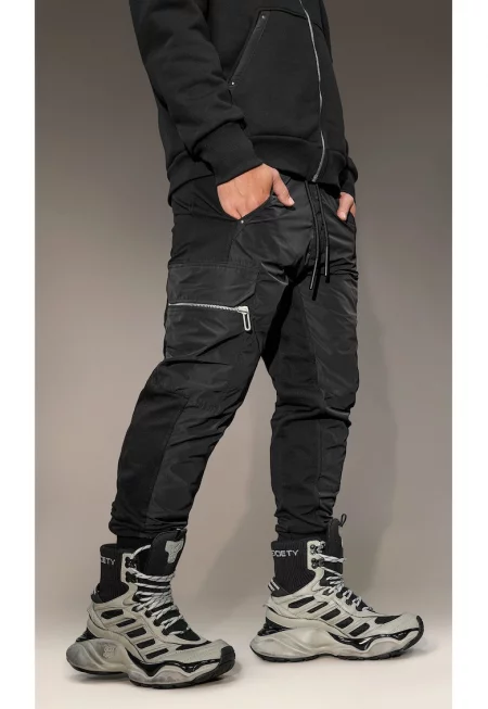 Карго панталони Произведено от Society - P15930 - Черен