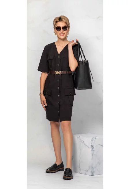 Карго рокля с ръкави със средна дължина