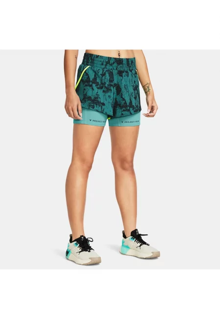 Къси панталони UnderArmour - полиестер/еластан - зелени