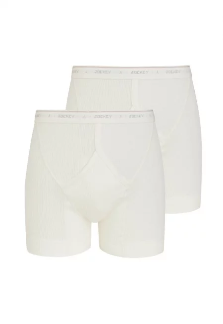 Класически памучни боксерки - 2 чифта - Бял