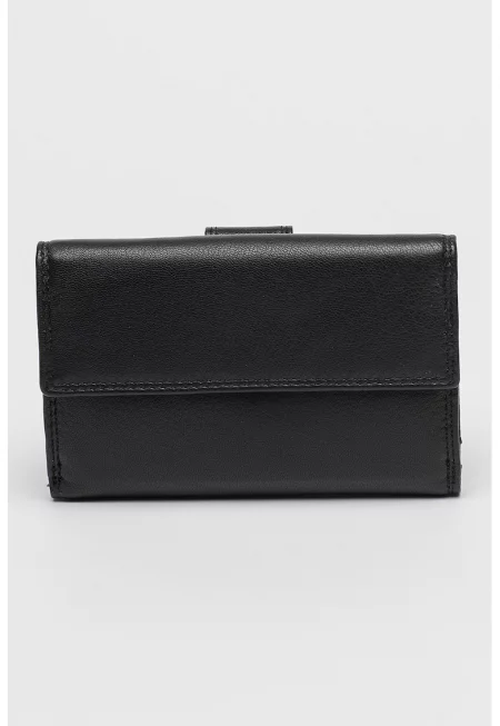 Кожен портфейл с лого - Черен
