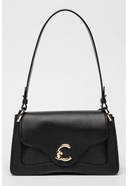 Кожена чанта за рамо Me - Черен