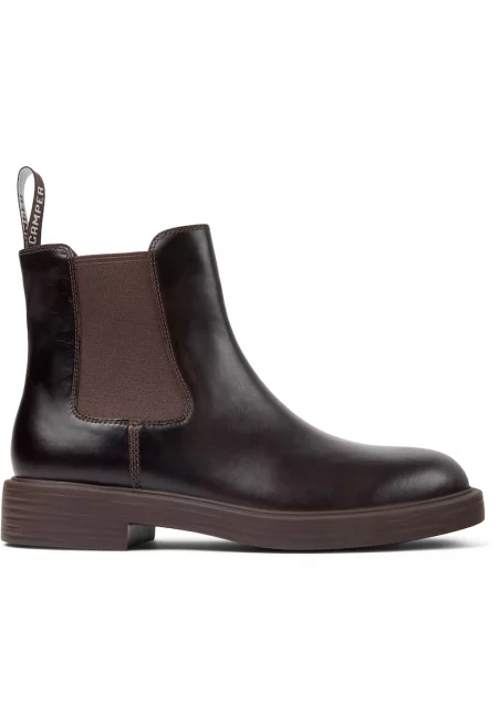 Кожени боти Dean 50315 тип Chelsea - Тъмнокафяв