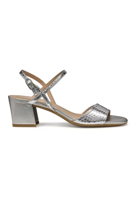 Кожени сандали - Сребрист