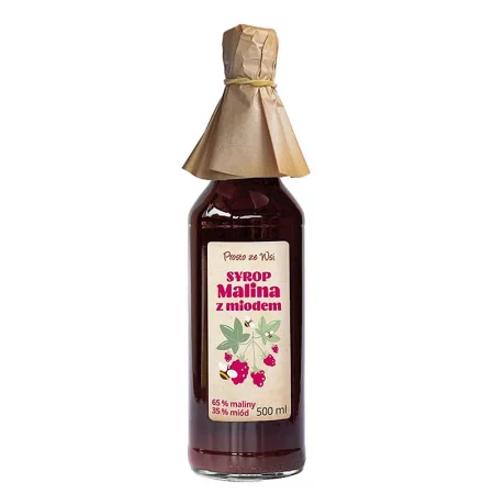 Малинов сироп с пчелен мед, пастьоризиран, 500 ml