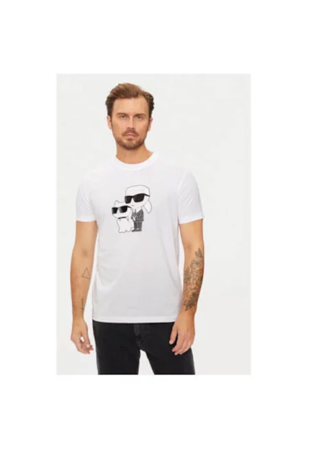 Мъжка тениска -  304305962 - Памук - Бяла - Бял